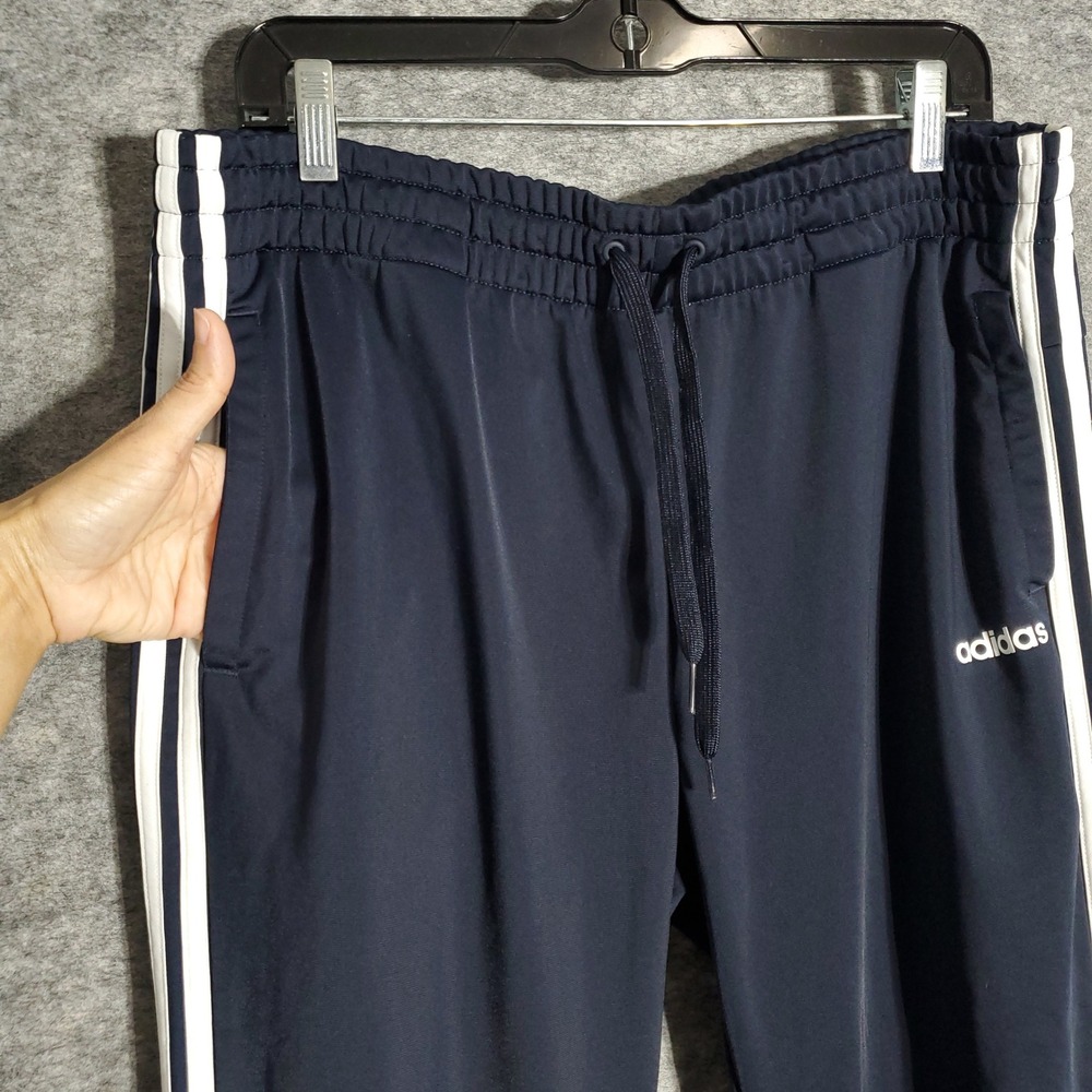 Adidas Track Pants Mens XL Navy Blue 3 Stripe Athletic Drawstring Training Pro X - Picture 3 of 10